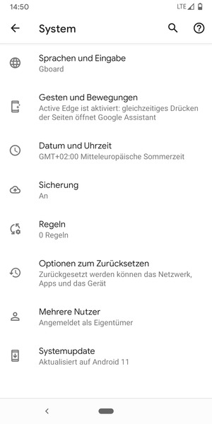 Wählen Sie Systemupdate