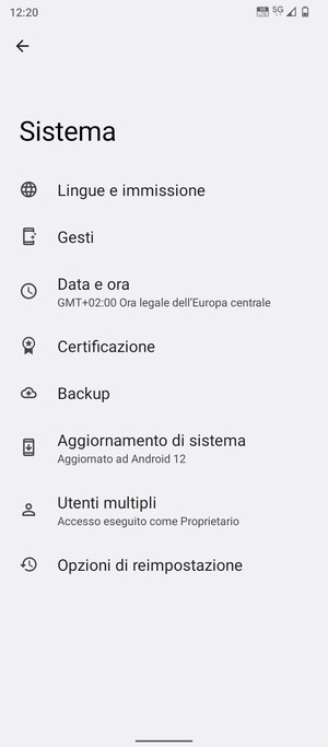 Seleziona Aggiornamento di sistema