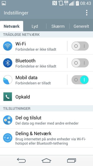 Vælg Generelt