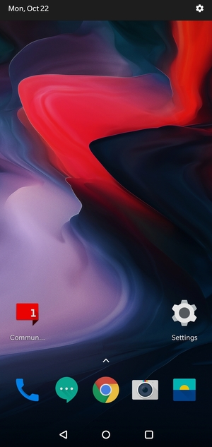 Slide down the top menu