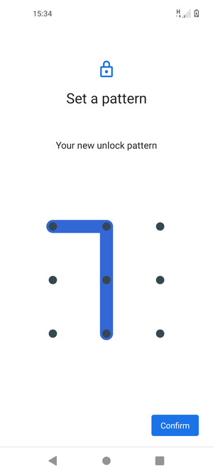 Draw the unlock pattern again and select Confirm