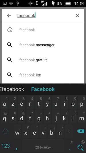 Saisissez le nom de l'appli et sélectionnez Rechercher