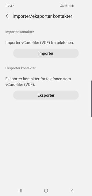 Velg Importer