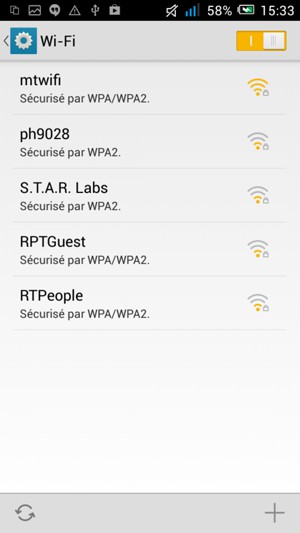 Sélectionnez le réseau sans fil auquel vous souhaitez vous connecter
