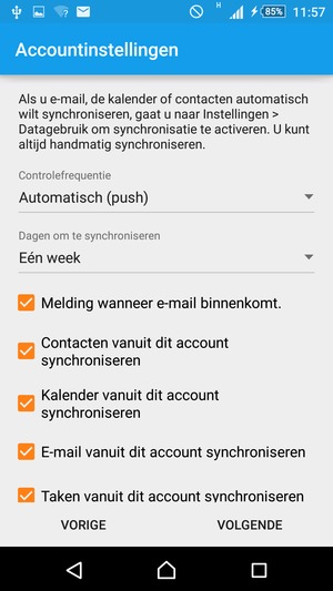 Selecteer VOLGENDE