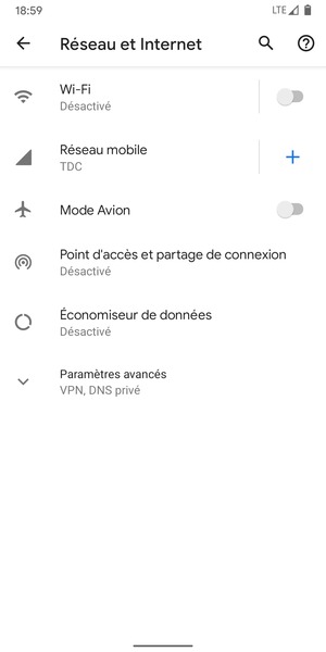 Sélectionnez Réseau mobile