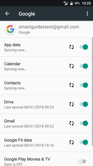 Your information will be synchronised