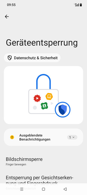 Wählen Sie Bildschirmsperre