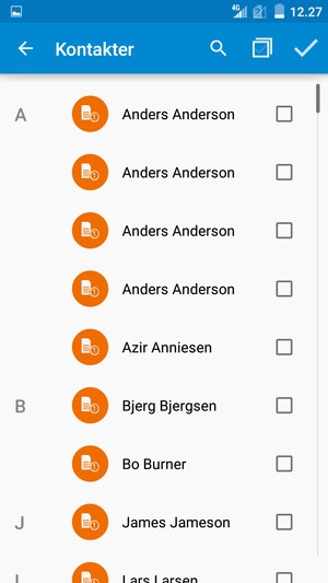 Kryss av i Velg alle avkrysningsboksen