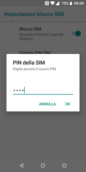 Conferma il nuovo PIN della SIM e seleziona OK