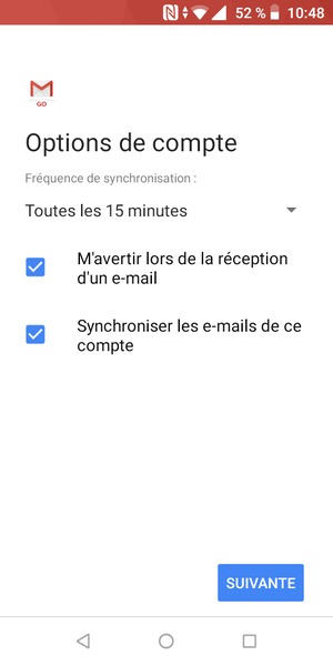 Sélectionnez SUIVANTE