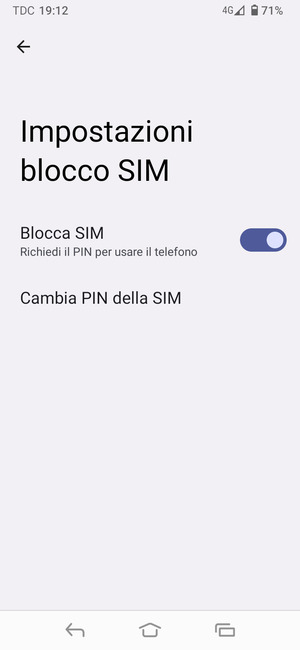 Seleziona Cambia PIN della SIM