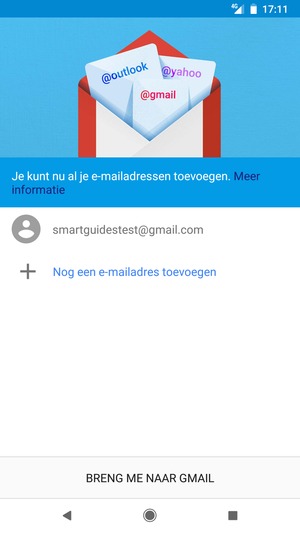 Selecteer BRENG ME NAAR GMAIL