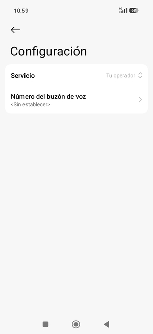 Seleccione Número del buzón de voz