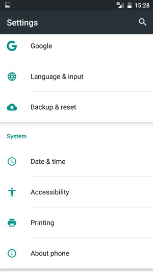 Scroll to and select About phone