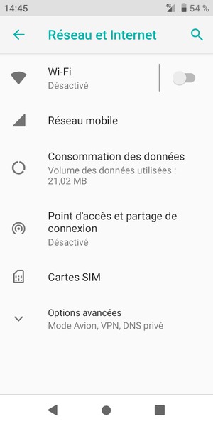 Sélectionnez Réseau mobile