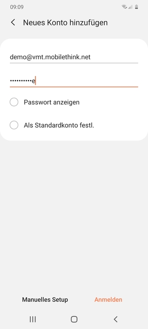 Geben Sie Ihre E-Mail-Adresse und Ihr Passwort ein. Wählen Sie Anmelden