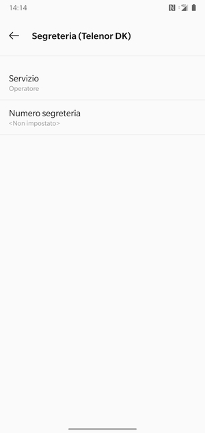Seleziona Numero segreteria
