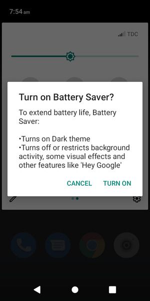 Select TURN ON