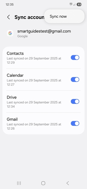 Select Sync now