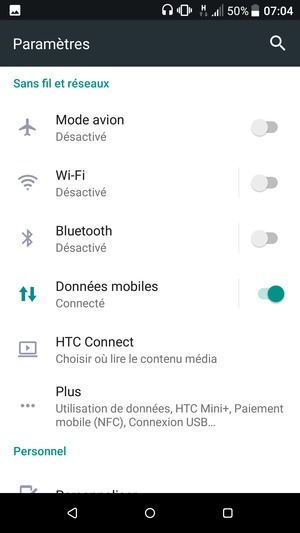 Sélectionnez Données mobiles
