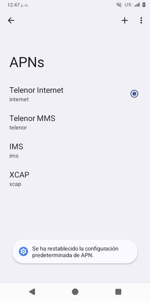 Seleccione APN nuevo