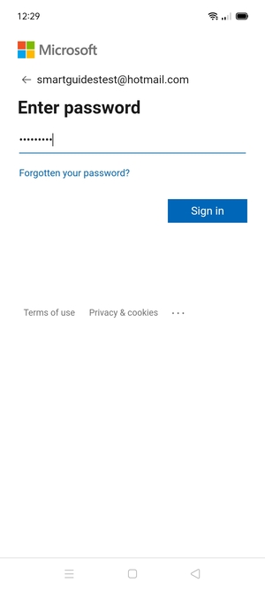 Enter your password and select Sign in
