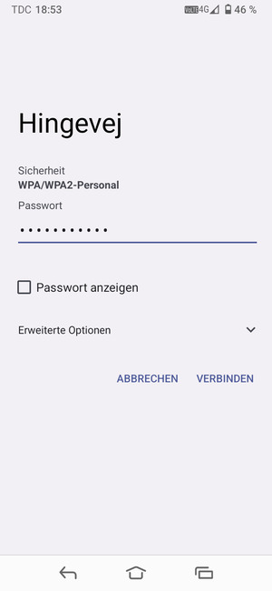 Geben Sie das WLAN-Passwort ein und wählen Sie VERBINDEN