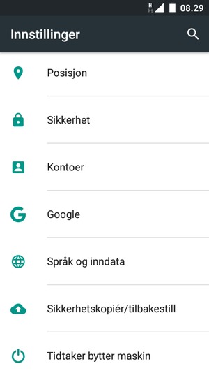 Bla til og velg Kontoer