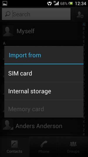 Select SIM card