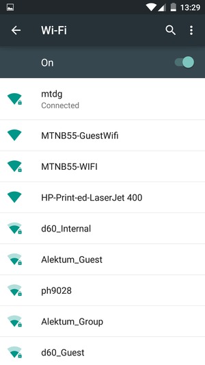 You are now connected to the Wi-Fi network
