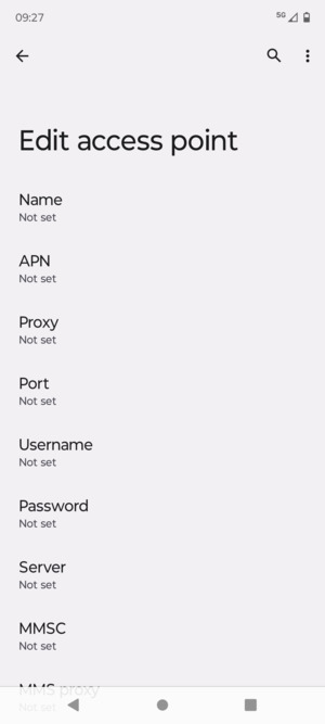Enter MMS information