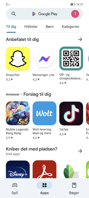 Vælg søgefeltet