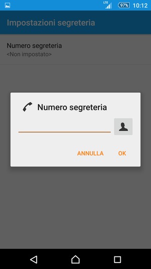 Inserisci Numero segreteria e seleziona OK