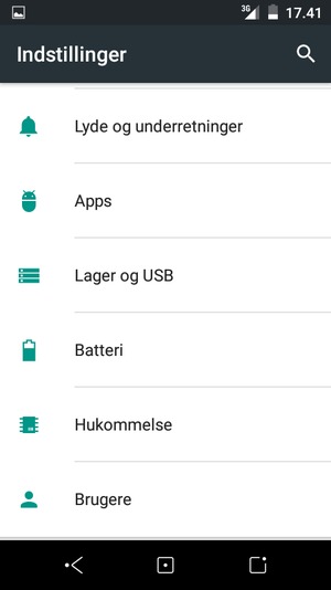 Scroll til og vælg Batteri