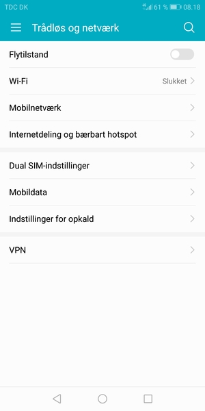 Vælg Wi-Fi