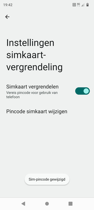 Uw Sim-pincode is gewijzigd