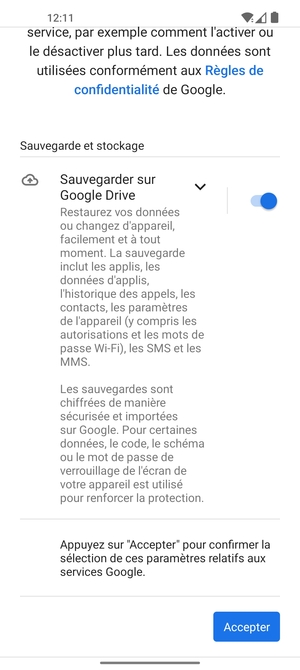 Sélectionnez Accepter