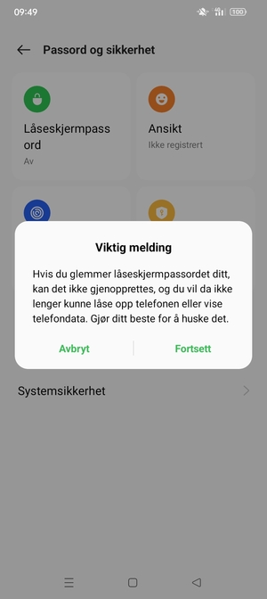 Velg Fortsett