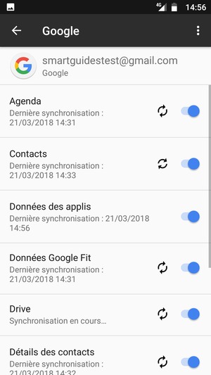 Vos informations seront synchronisées