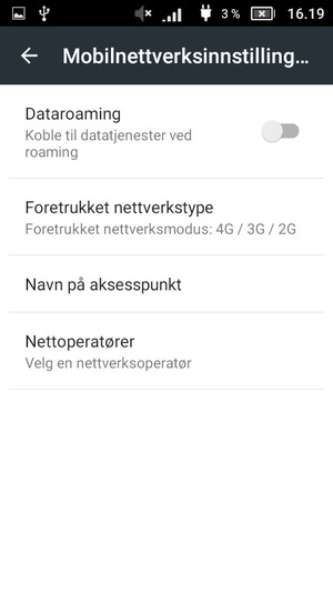 For å bytte nettverk hvis det oppstår nettverksproblemer, velg Nettoperatører