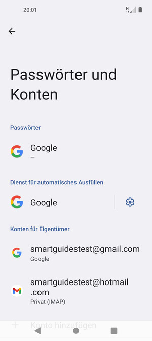 Wählen Sie Ihr Google Konto