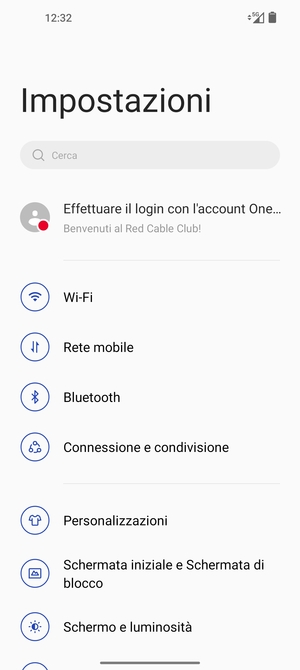Seleziona Connessione e condivisione