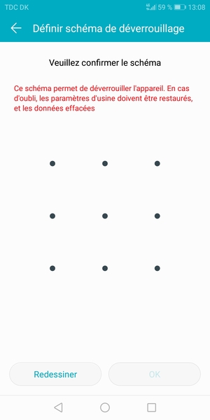 Dessinez de nouveau le schéma de déverrouillage