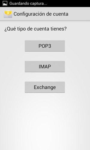 Seleccione POP3 o IMAP