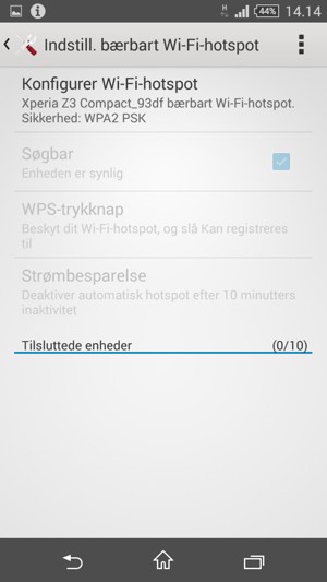Vælg Konfigurer Wi-Fi-hotspot