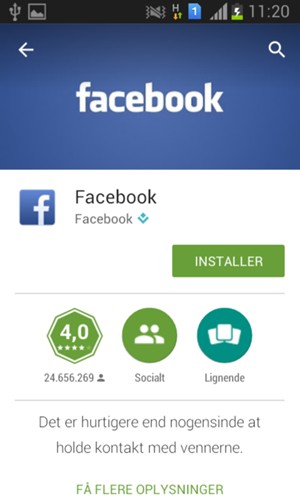 Vælg INSTALLER