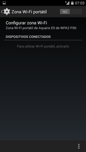 Seleccione Configurar zona Wi-Fi