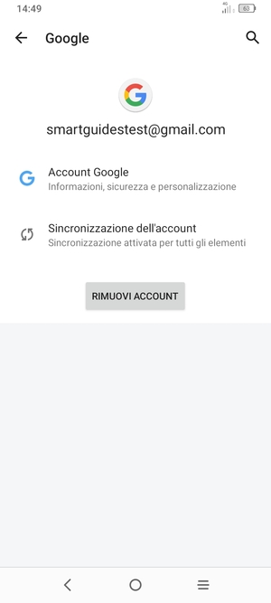 Seleziona Sincronizzazione dell'account