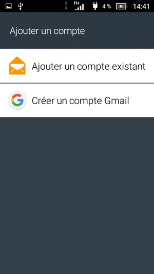 Sélectionnez Ajouter un compte existant
